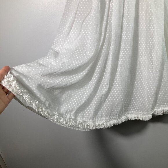 Womens J Crew Baby Doll Halter Top Dress Swiss Dot Lined White 8 Ruffle Hem - Picture 4 of 8